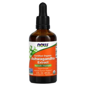 مستخلص الاشواجندا العضوي السائل 59 مل Now Ashwagandha Extract, 2 fl oz (59 ml)