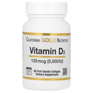 فيتامين د 3 ،125 ملجم كاليفورنيا جولد 90 كبسوله Vitamin D3 California Gold