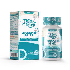 كبسولات فيتامين liposomal D3+K2 Organic nation 30 hard gelatin cap