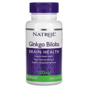 كبسولات جنكو بايلوبا 60 كبسولNATROL تركيز 120mg