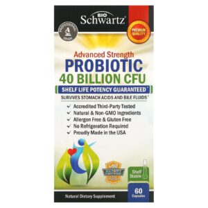 بروبيوتك 60 كبسول شوارتز probiotic 60 cap 40 billion cfu schwartz