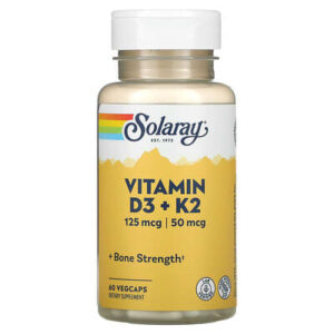 فيتامين  د Solaray Vitamin D3 + K2, 60 Caps
