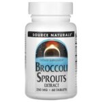كبسولات مستخلص براعم البروكلي Source Naturals, Broccoli Sprouts Extract, 250 mg, 60 Tablets (125 mg per Tablet)