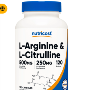 إل-أرجينين إل-سيترولين 750 مجم نيوتري كوست 120 كبسول Al Arginine-Al Citrulline Nutricost