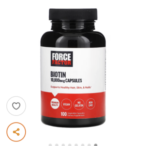 بيوتين ، 10،000 مكجم ، 100 كبسولةBiotin Force Factor 10.000mlg