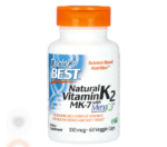 فيتامين ك2 MK-7 + MenaQ7، ‏100 مكجم، 60 كبسولة -Doctors Best