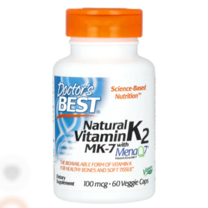 فيتامين ك2 MK-7 + MenaQ7، ‏100 مكجم، 60 كبسولة -Doctors Best