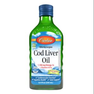 زيت كبد سمك القد النرويجي أحماض أوميجا 3 + فيتامينات أ , د3 | Carlson Wild Norwegian Cod Liver Oil Fruit Splash 1100 mg Omega-3s+Vitamin A ، D3 - 250 m