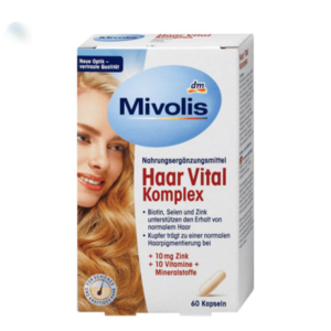 فيتامينات الشعر المتعدده مع الزنك والبيوتين ميفوليس الالمانيه 60 كبسولة | Mivolis DAS gesunde PLUS Hair Vital Vitamin Complex With Zinc 60 Caps GERMANY