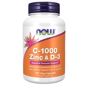 كبسولات فيتامين سي-1000 و الزنك وفيتامين د-3 |Now Foods C-1000 Zinc & D-3 (100 Veg Capsules)