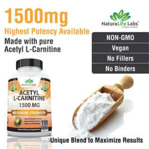 كبسولات الكارنيتين   carnitine 1500 mg 100 cap natura life labs