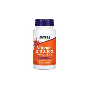فيتامين د 3 ك 2-120 كبسول D3+K2 NOW تركيز 1000iu/45mcg