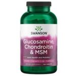 جلوكوزامين، glucosamine + chondroitin + msm 120 cap swanson
