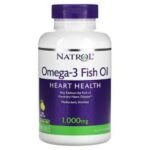 كبسولات اوميجا 3 نكهه الليمون الطبيعى- Omega-3 Fish Oil 1000mg Supplement (Natrol)90 Softgels