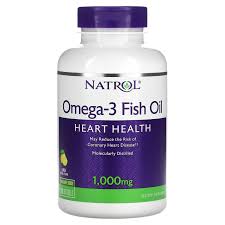 كبسولات اوميجا 3 نكهه الليمون الطبيعى- Omega-3 Fish Oil 1000mg Supplement (Natrol)90 Softgels