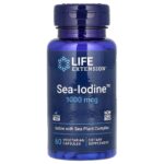 كبسولات يود بحرى 60 كبسول Sea-lodine LIFE EXTENSION 1000mcg